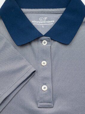 NEW Woman's Vineyard Vines Blue Golf Polo Shirt Top L NWOT